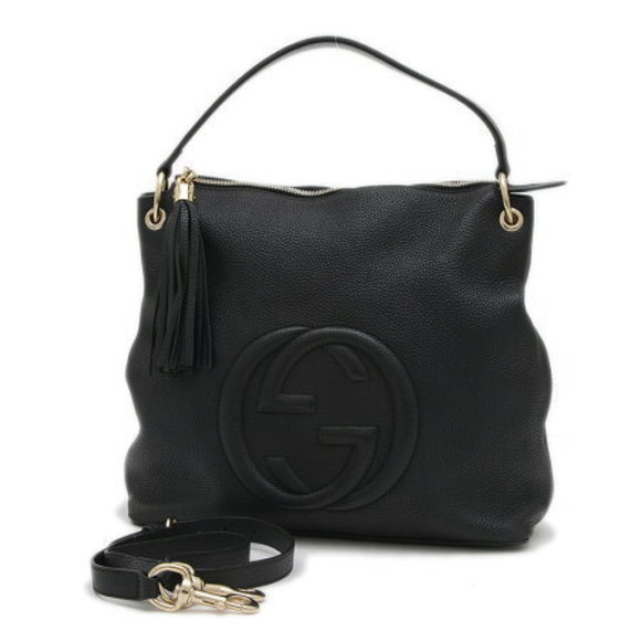 Gucci Soho Interlocking GG Tassel Shoulder Bag Black - Picture 1 of 7